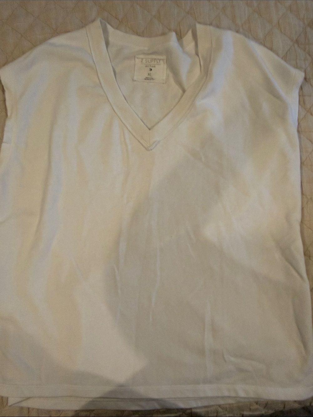 Classic White V-Neck womens cutoff Shirt